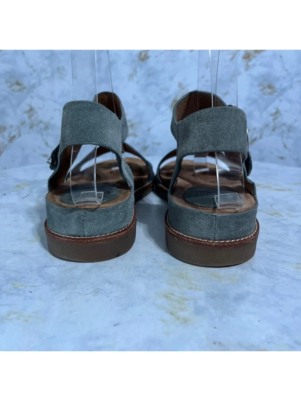 Sofft Bali Women's Size 6M Shoes Green Brown Leather Strappy Comfort Sandals